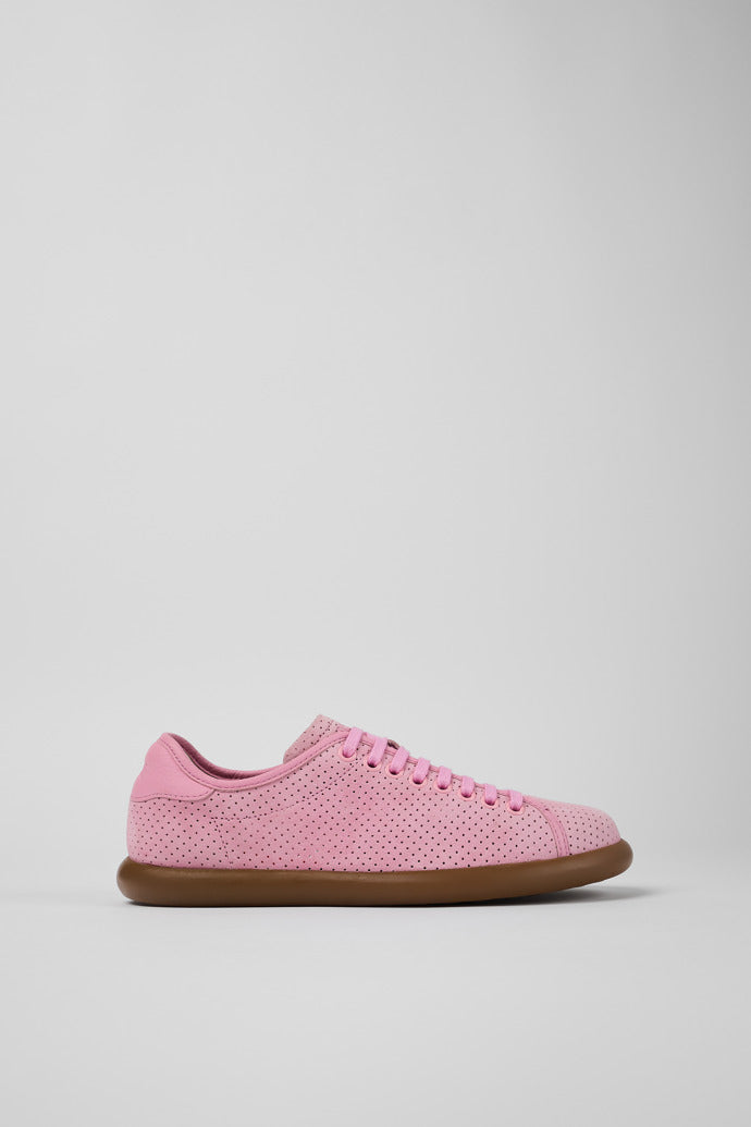 Camper Women's K201668 Pelotas Soller Nubuck Leather Sneakers Pink