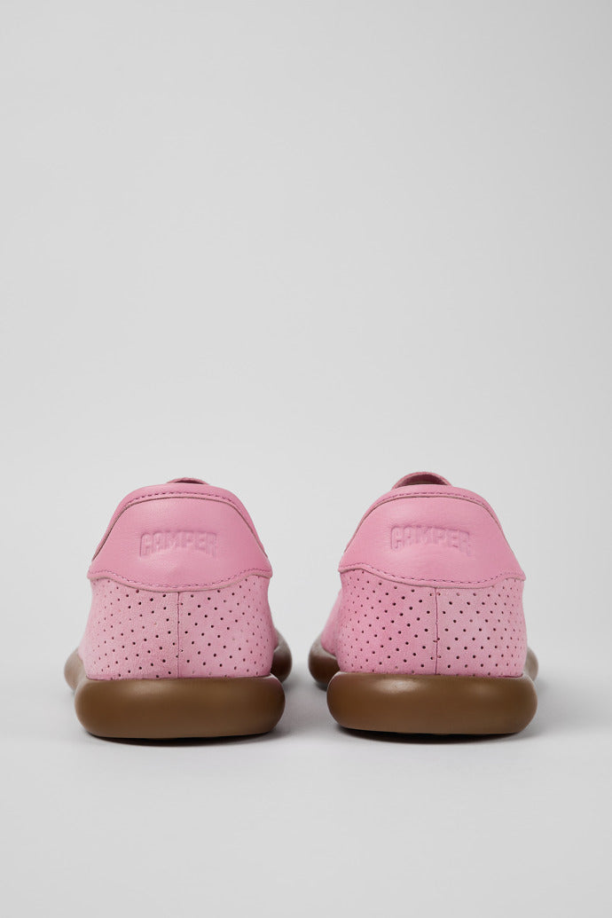 Camper Women's K201668 Pelotas Soller Nubuck Leather Sneakers Pink