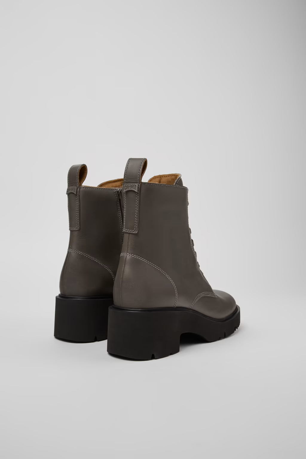 Camper Women's K400577 Milah Leather Ankle Boots Grey