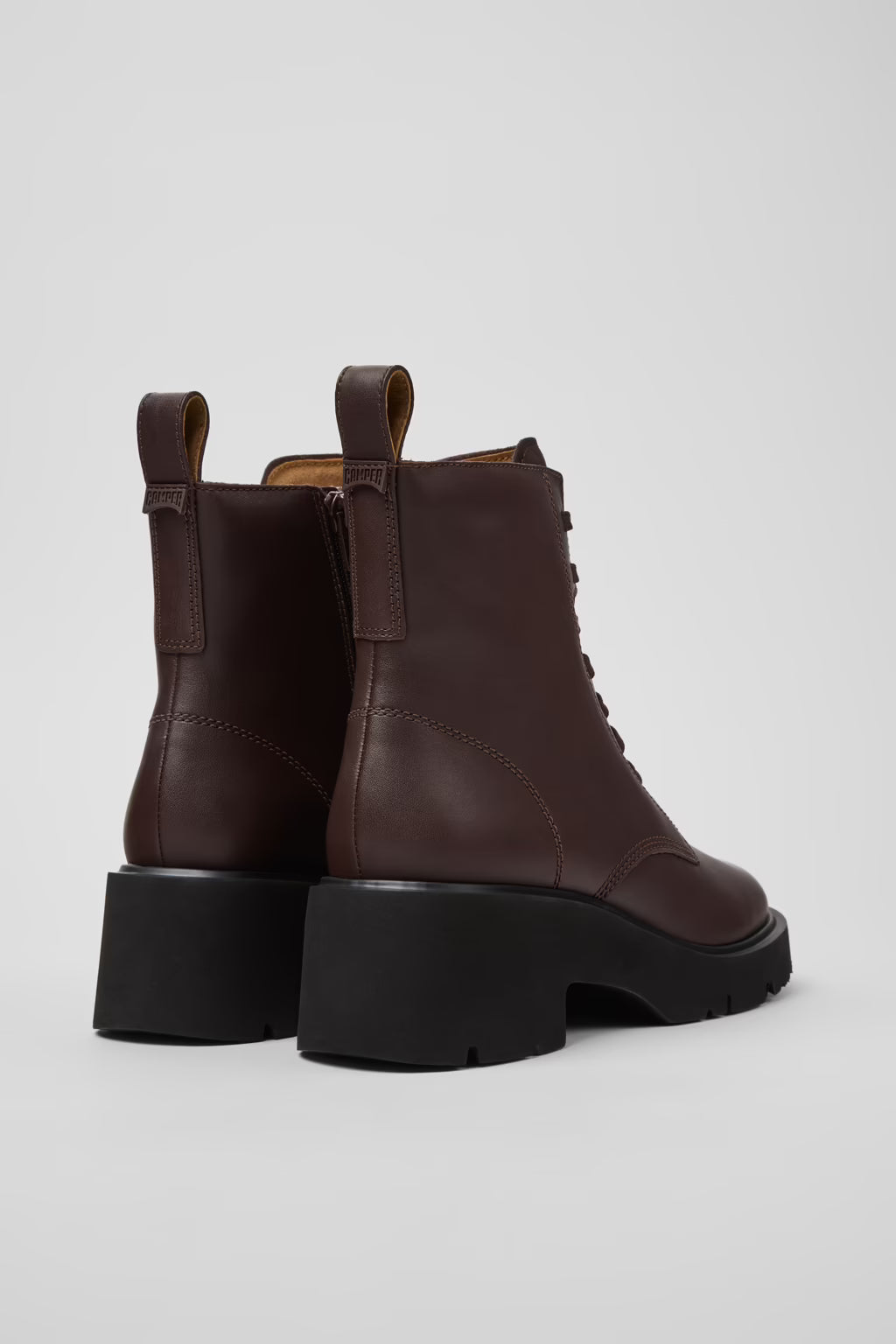 Camper Women's K400577 Milah Leather Ankle Boots Brown