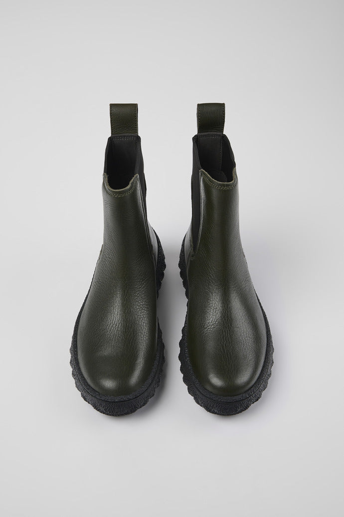 Camper Women's K400654 Leather Ankle Boots Neuman Green