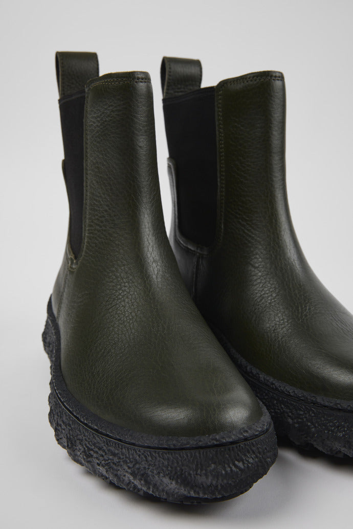 Camper Women's K400654 Leather Ankle Boots Neuman Green
