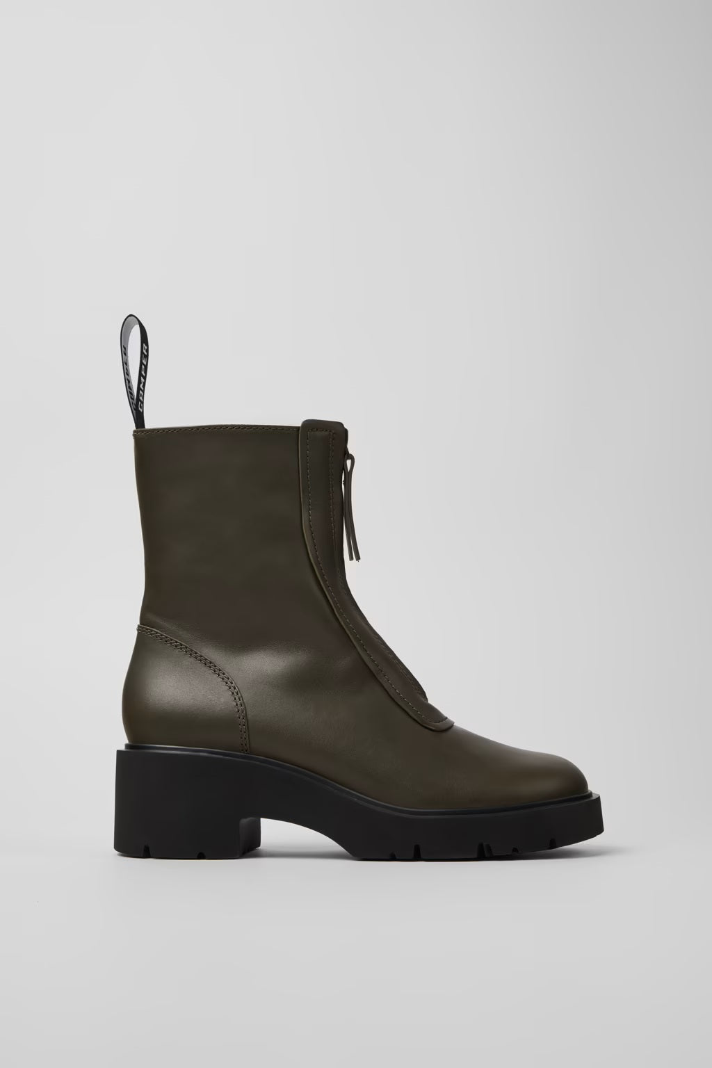 Camper Women's K400776 Milah Leather Ankle Boots Green