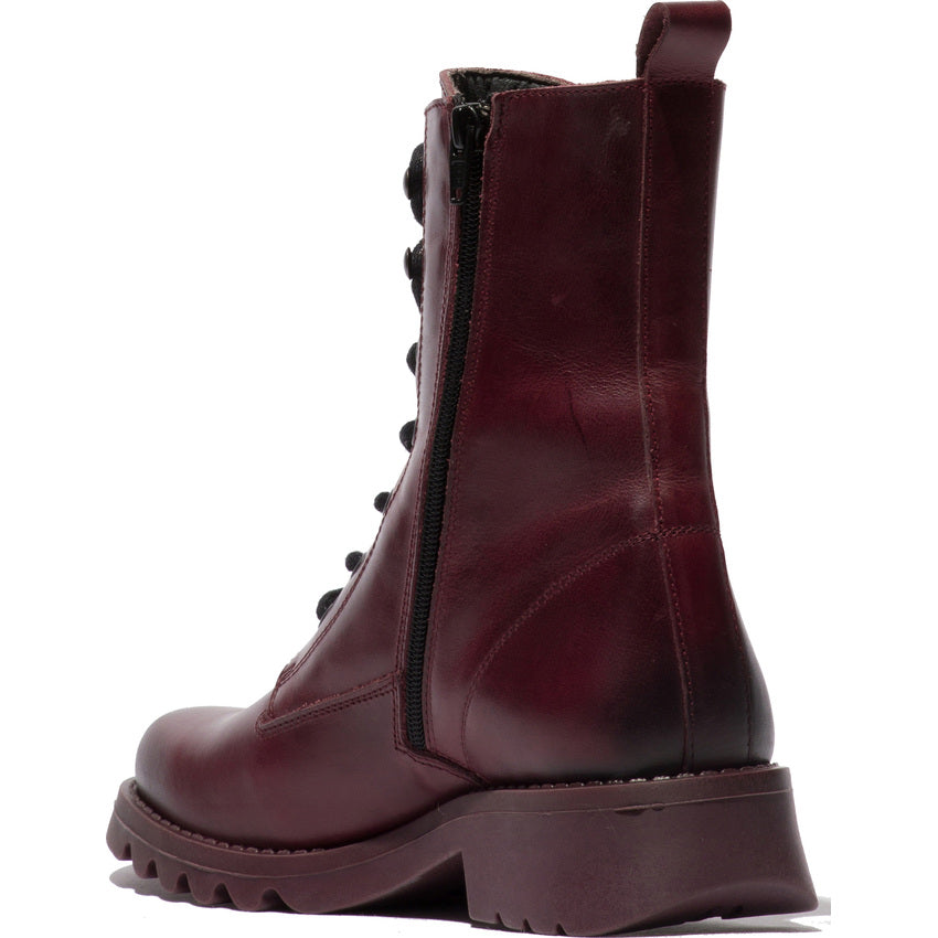 Fly London Women's REID893FLY Leather Lace-Up Boots Purple