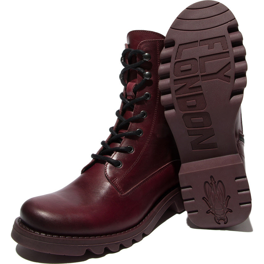 Fly London Women's REID893FLY Leather Lace-Up Boots Purple