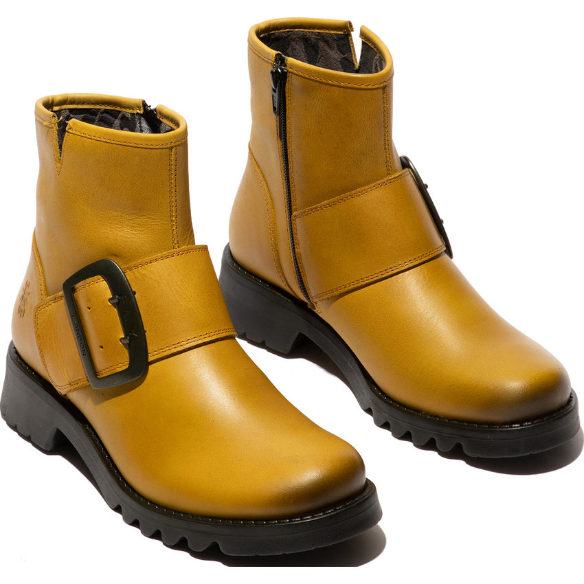 Fly London Women's RILY991FLY Leather Ankle Boots Mustard Yellow