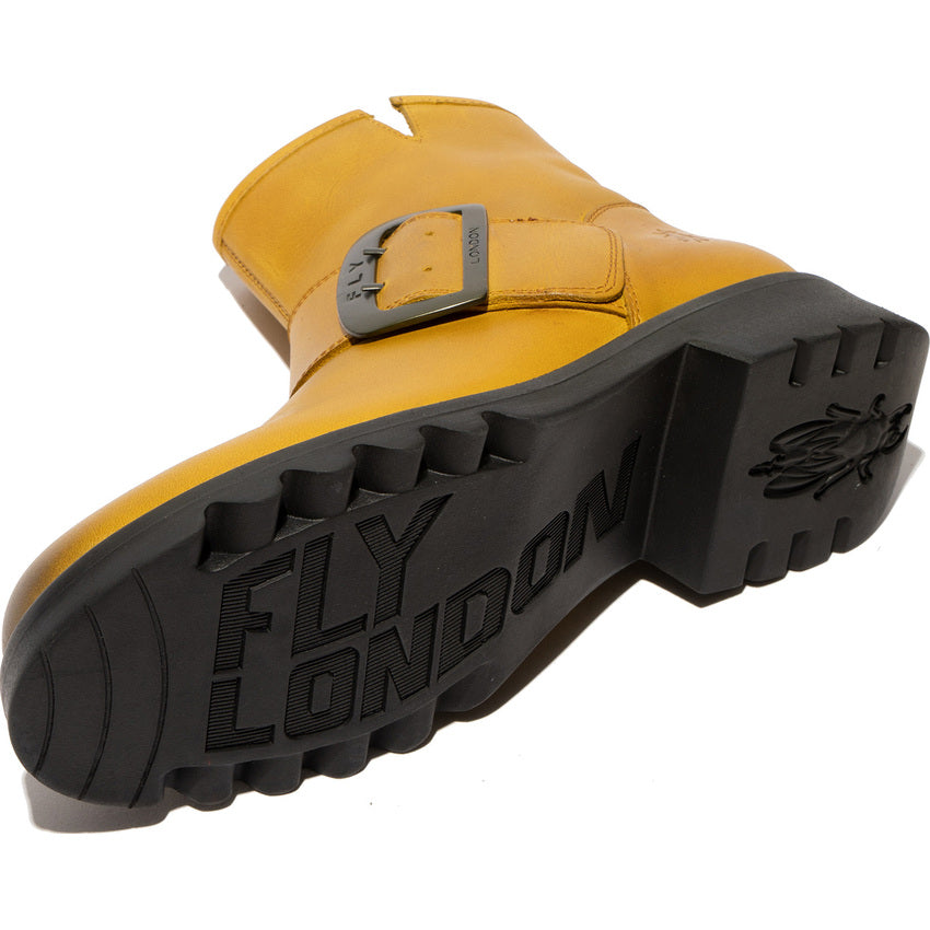 Fly London Women's RILY991FLY Leather Ankle Boots Mustard Yellow