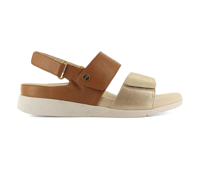 Strive Women's Riviera II Leather Sandals Tan Brown