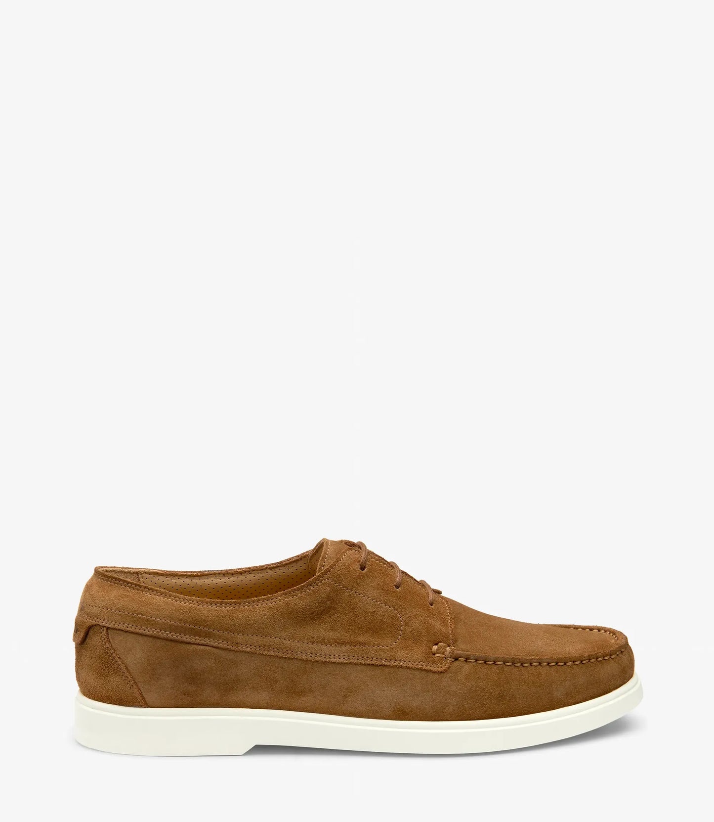 Loake Men's Sardinia Suede Leather Moccasin Boat Shoes Chestnut Brown