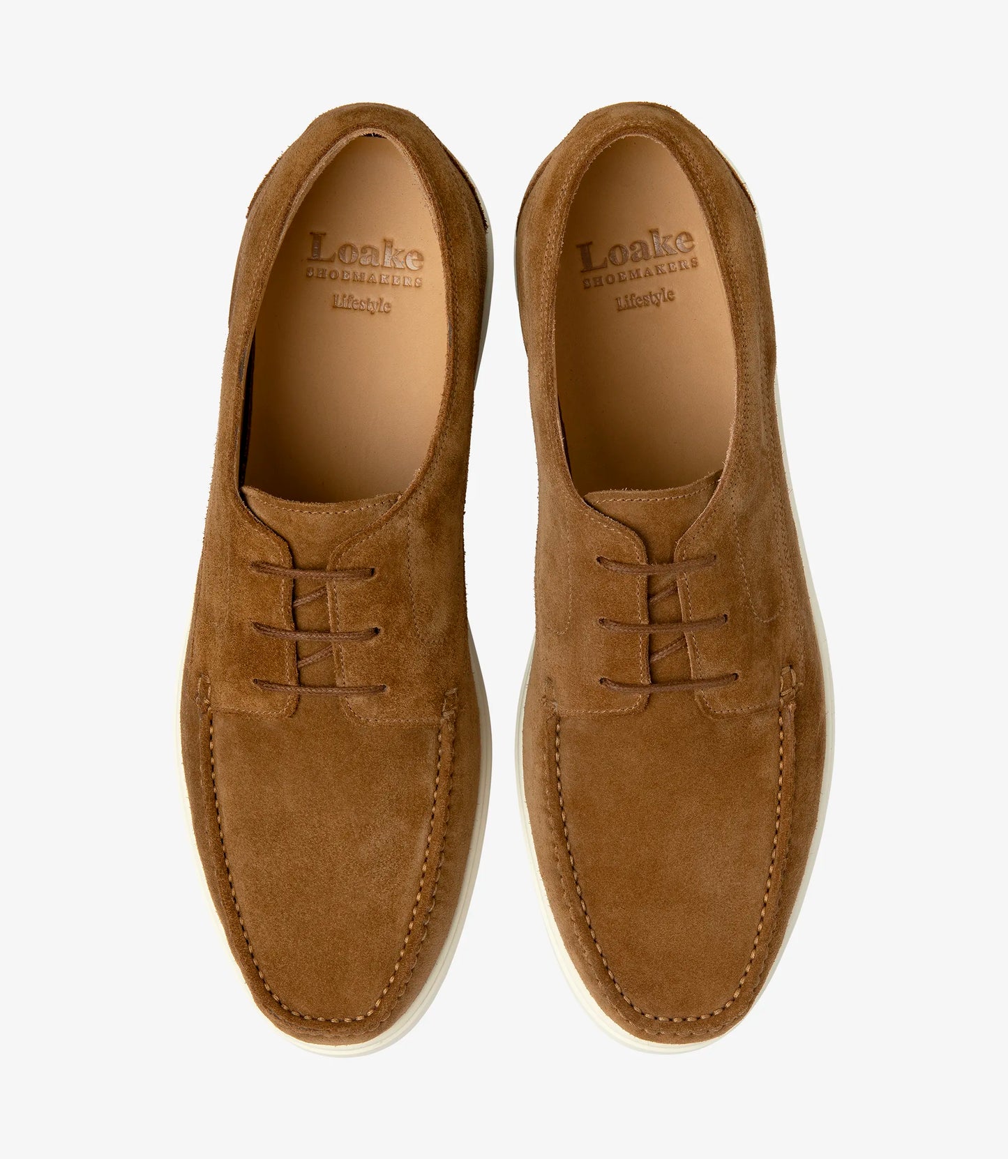 Loake Men's Sardinia Suede Leather Moccasin Boat Shoes Chestnut Brown