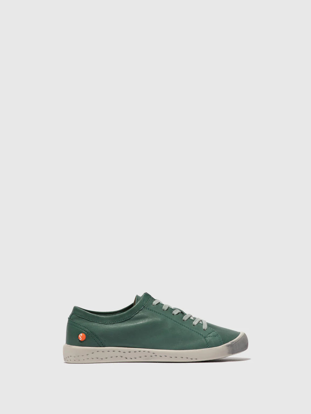 Softinos Women's ISLA154SOF Leather Lace-up Trainers Washed Green