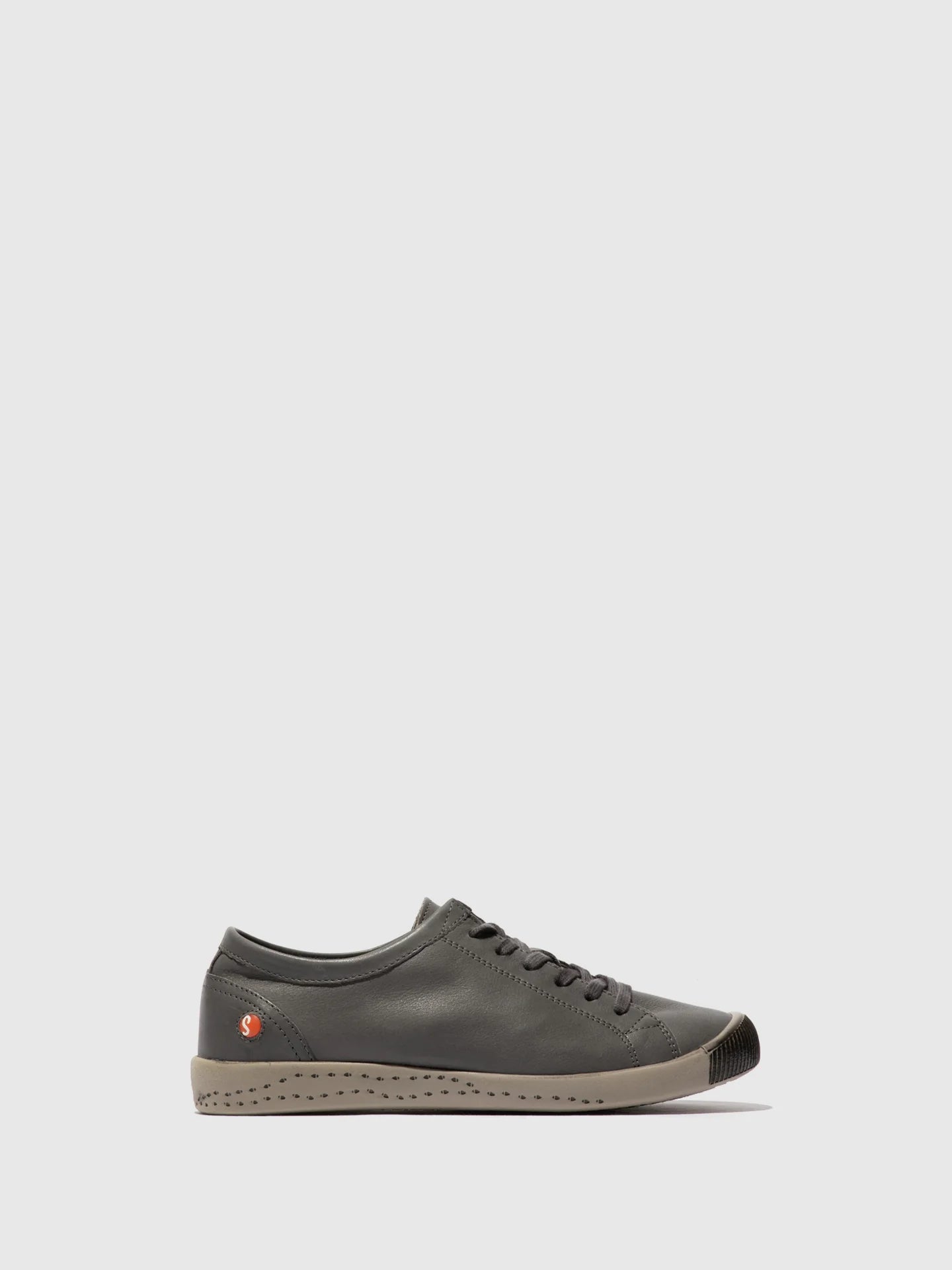 Softinos Women's ISLA154SOF Leather Lace-up Trainers Washed Grey