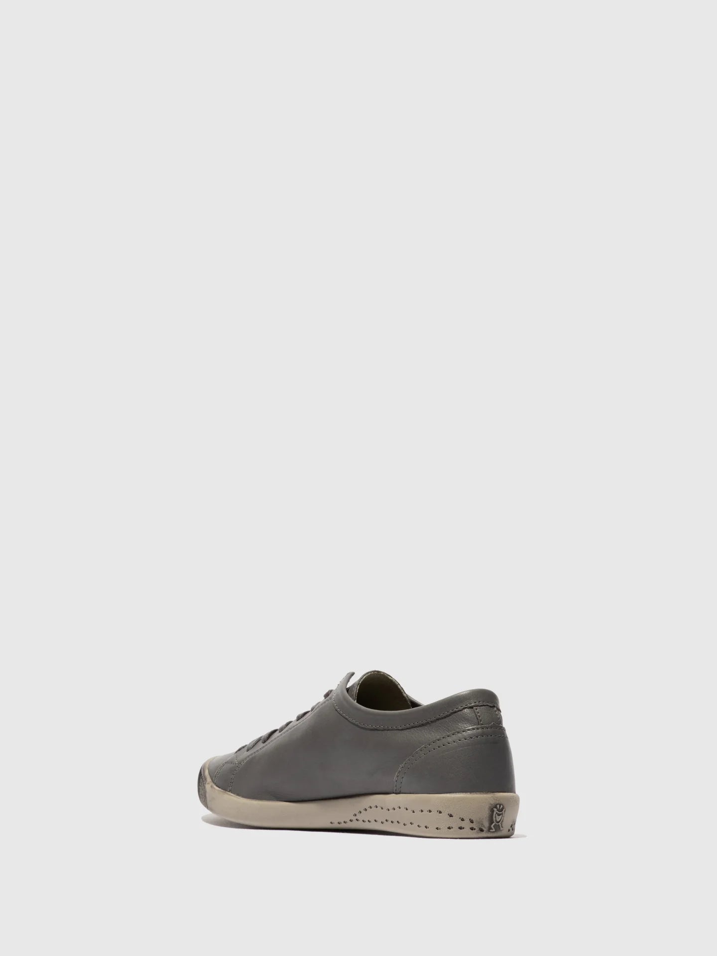 Softinos Women's ISLA154SOF Leather Lace-up Trainers Washed Grey