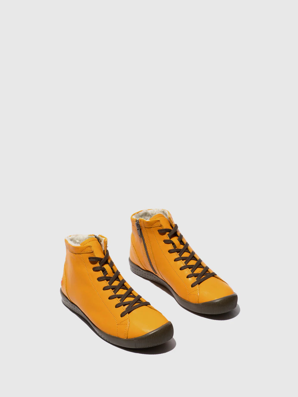Softinos Women's IBBI653SOF Lace-up Ankle Boots Ocre Yellow