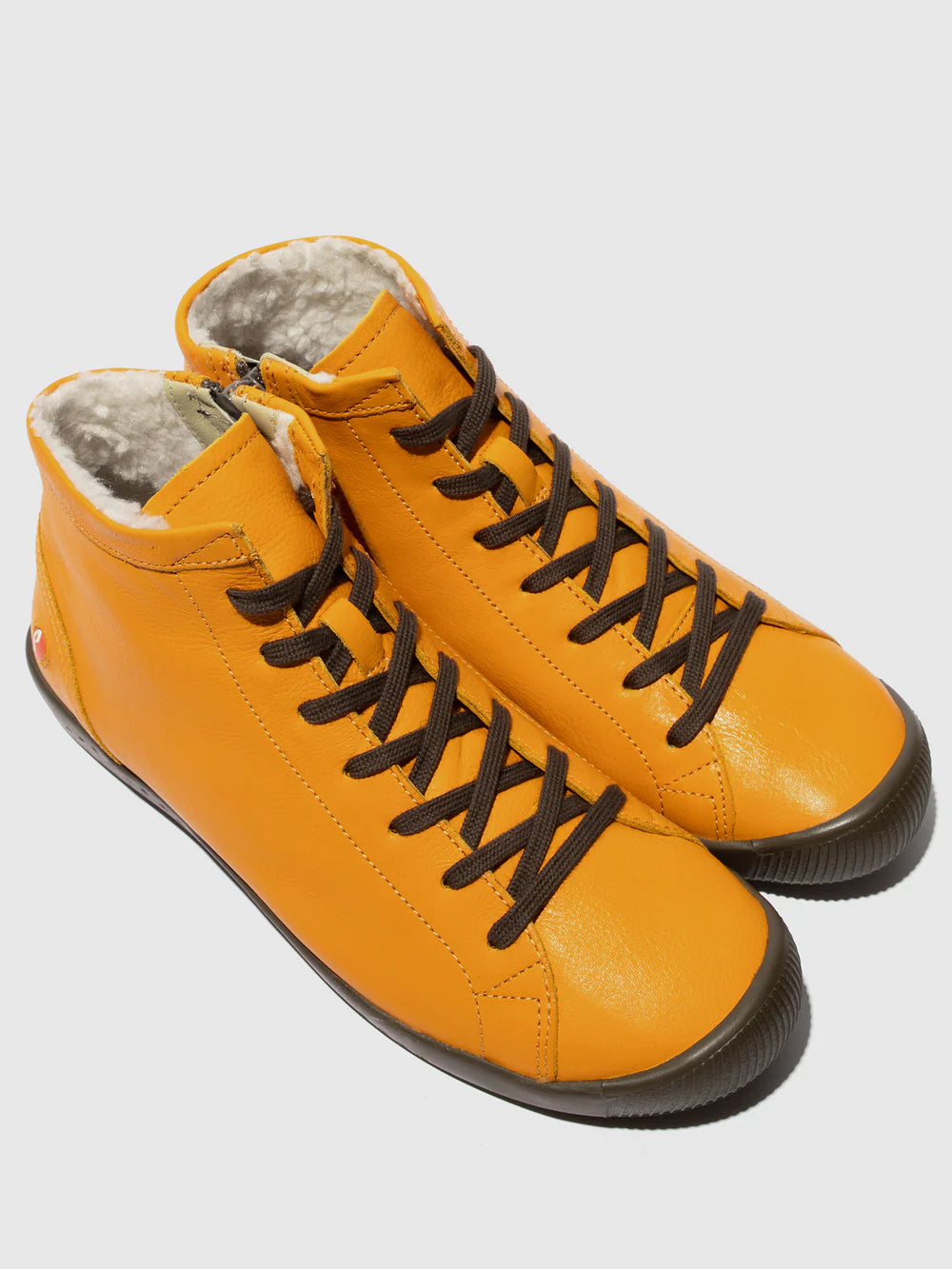 Softinos Women's IBBI653SOF Lace-up Ankle Boots Ocre Yellow