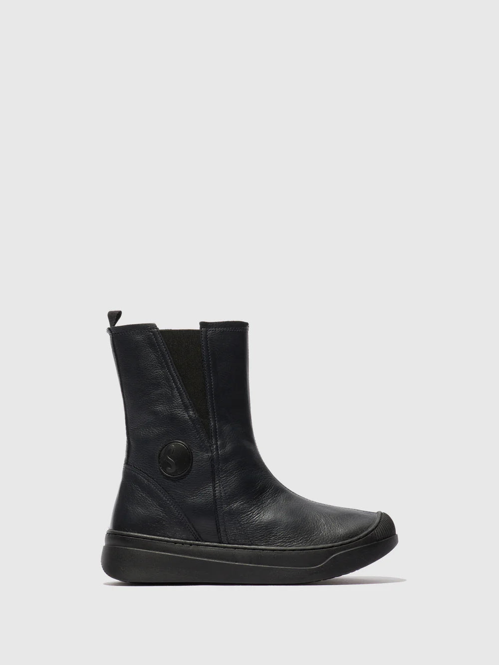 Softinos Women's AMBE757SOFLeather Chelsea Boots Black