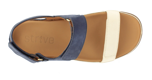 Strive Women's Kona Leather Sandals Navy / Marshmallow