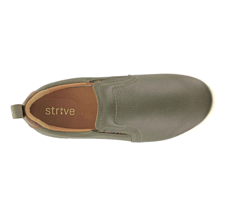 Strive Women's Valerie Leather Slip-on Sneakers Olive Green