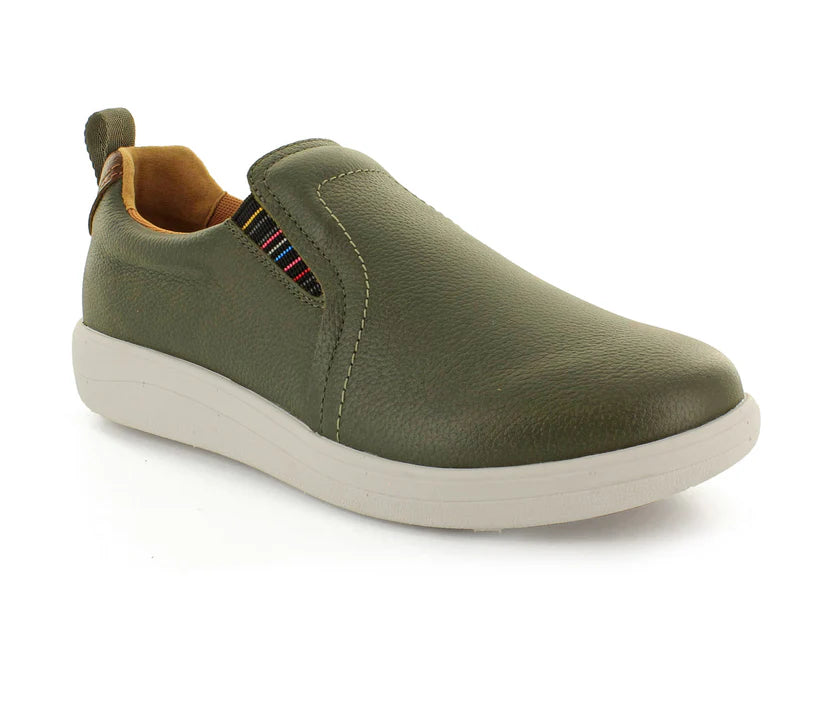 Strive Women's Valerie Leather Slip-on Sneakers Olive Green