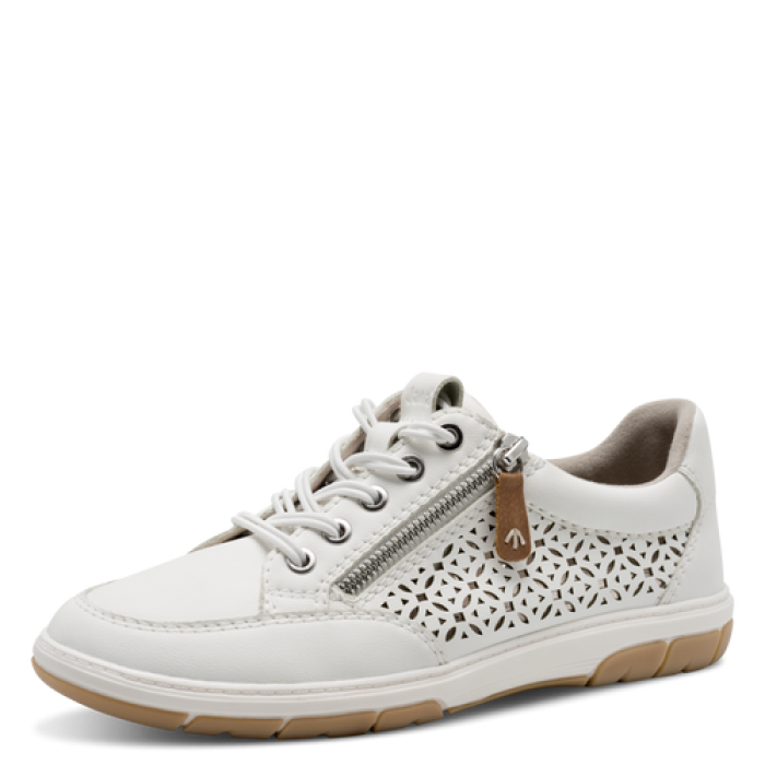 Jana Women's 8-23665-44 Low Lace-Up Sneakers White