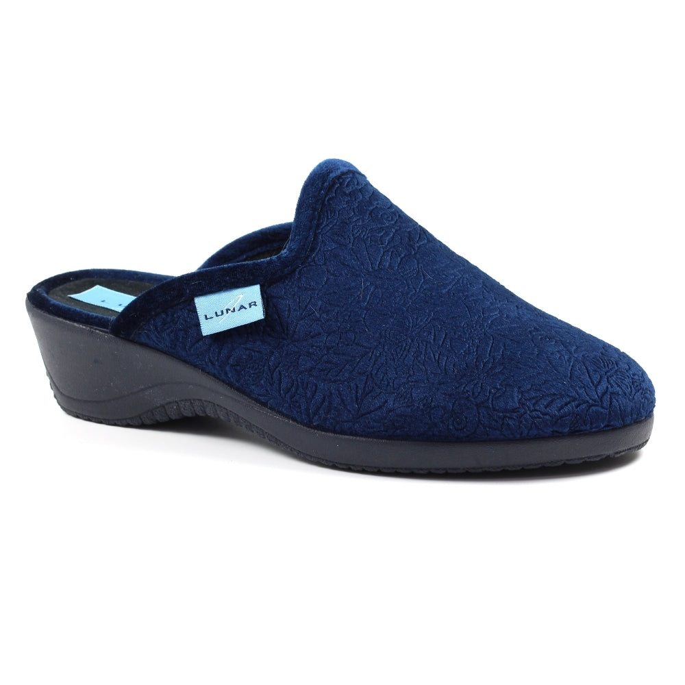 Lunar Women's KLA170 Audrey Mule Slippers Navy Blue