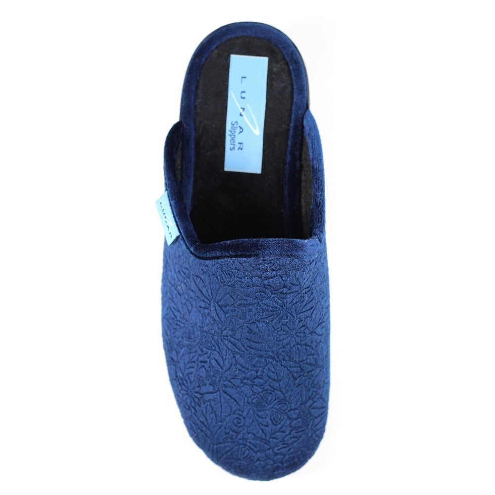 Lunar Women's KLA170 Audrey Mule Slippers Navy Blue