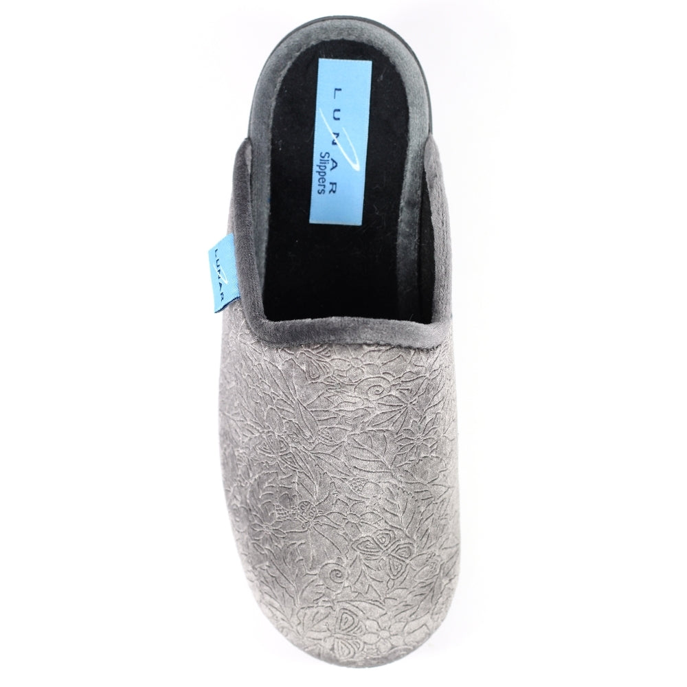 Lunar Women's KLA170 Audrey Mule Slippers Grey