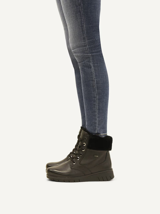 Caprice Women's 9-26209-43 Leather Ankle Boots w/Lining Black Nappa