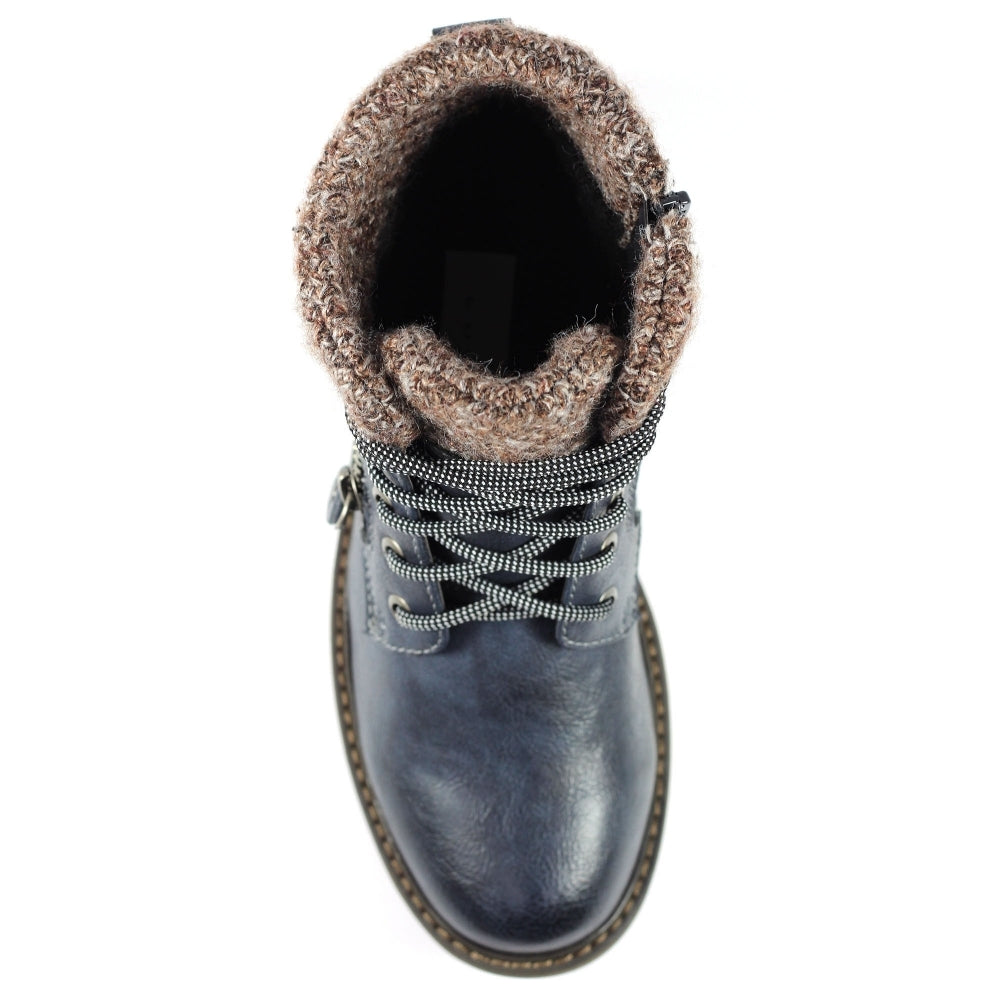Lunar Women's GLB090 Benson III Waterproof Ankle Boots Navy Blue