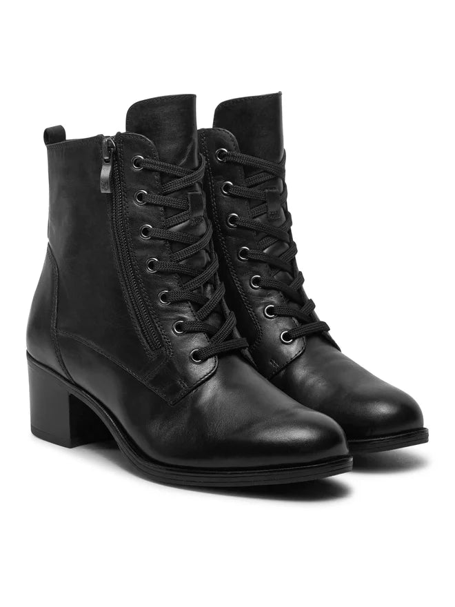 Caprice Women's 9-25154-43 Leather Ankle High Boots Black Nappa