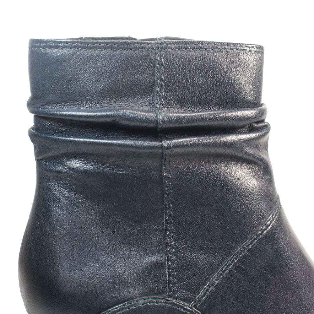 Caprice Women's 9-25335-41 Leather Ankle Boots Ocean Blue