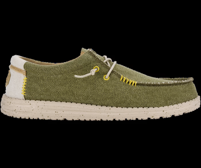 Hey Dude Men's Wally Coastline Jute Trainers Olive Green