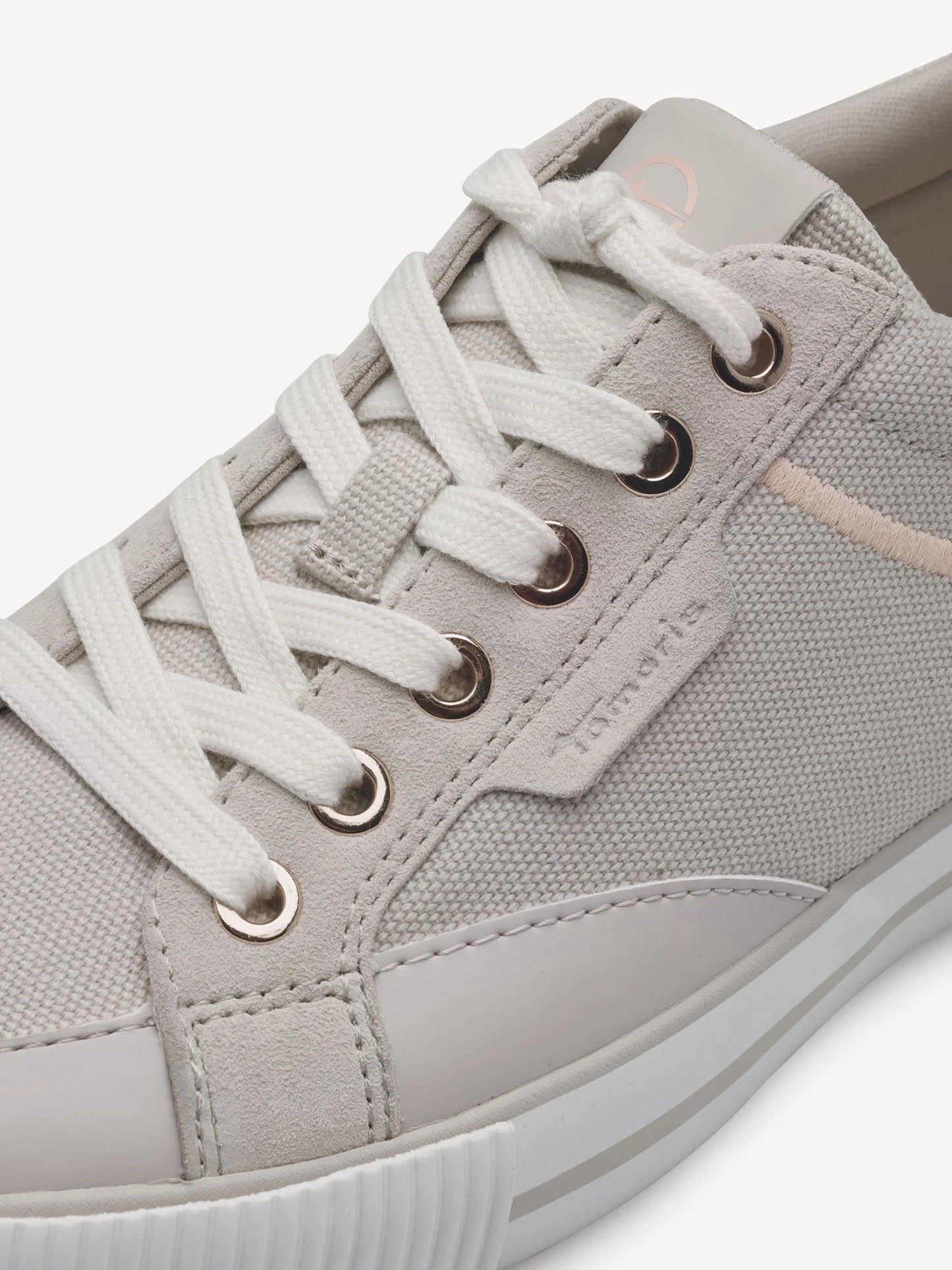 Tamaris Women's 1-23607-42 Leather Lace-Up Sneakers Ivory