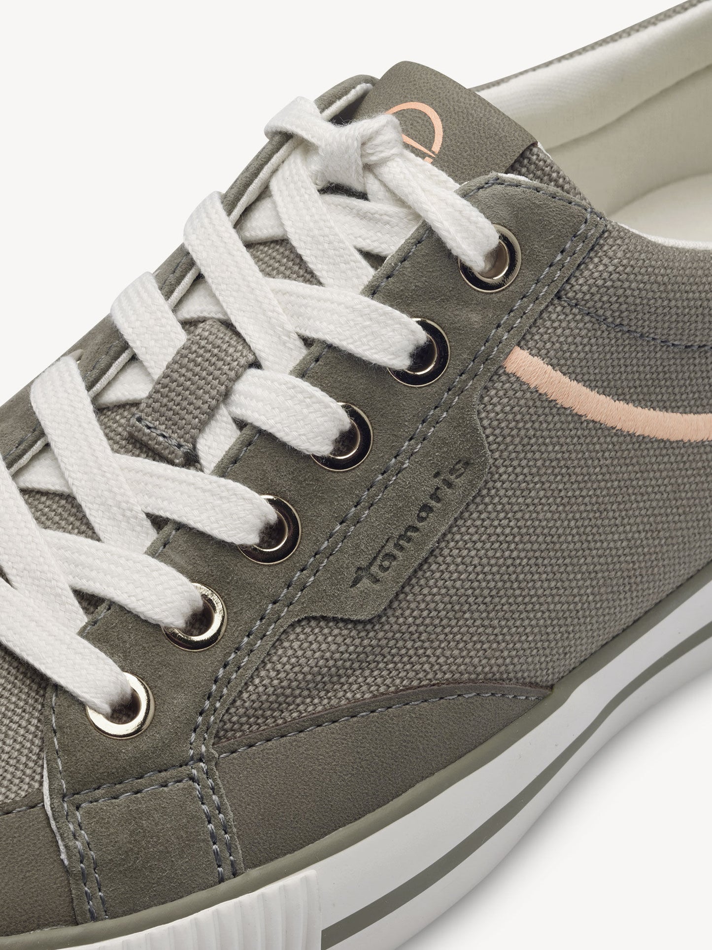 Tamaris Women's 1-23607-42 Leather Lace-Up Sneakers Olive Green