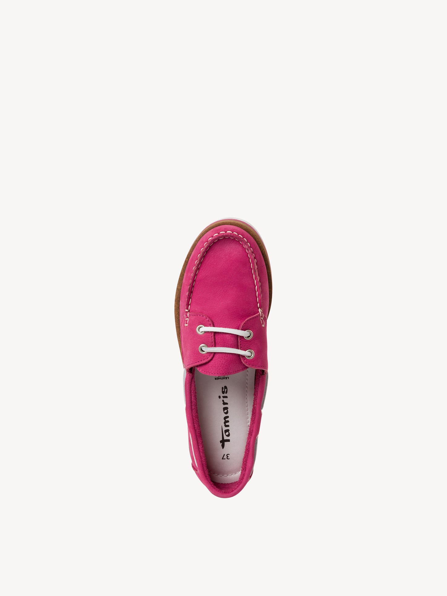 Tamaris Women's 1-23616-42 Leather Moccasin Shoes Fuxia Pink