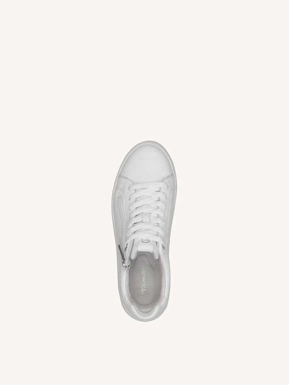 Tamaris Women's 1-23709-44 Leather Lace-Up Sneakers White