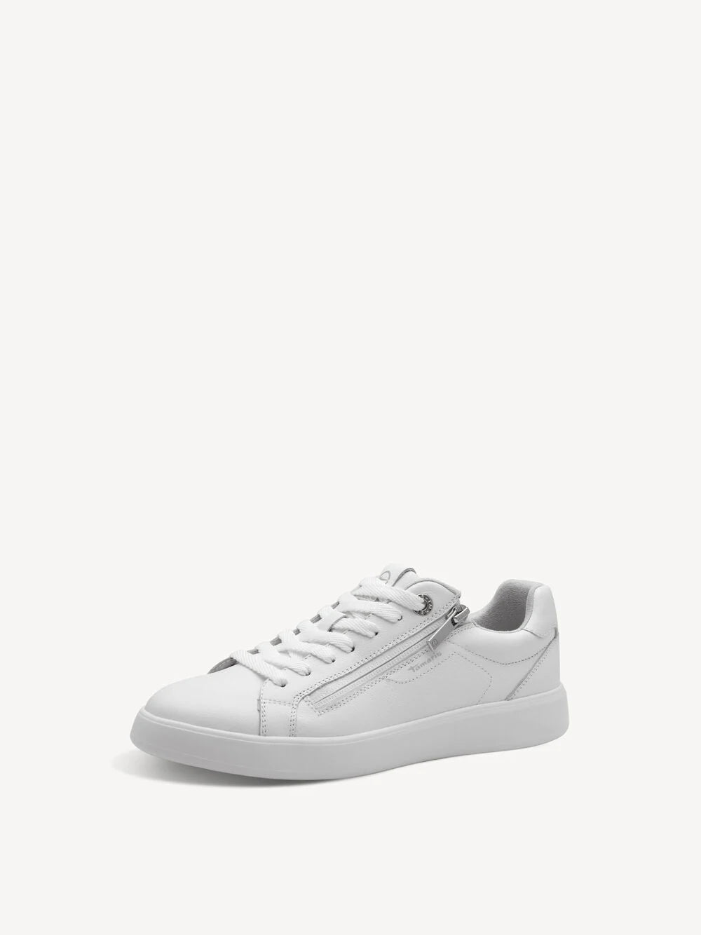 Tamaris Women's 1-23709-44 Leather Lace-Up Sneakers White