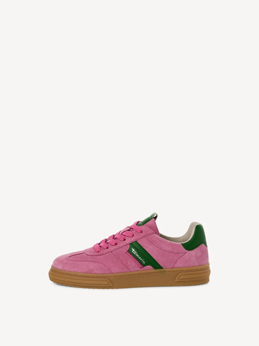 Tamaris Women's 1-23788-42 Leather Lace-Up Sneakers Rose Pink