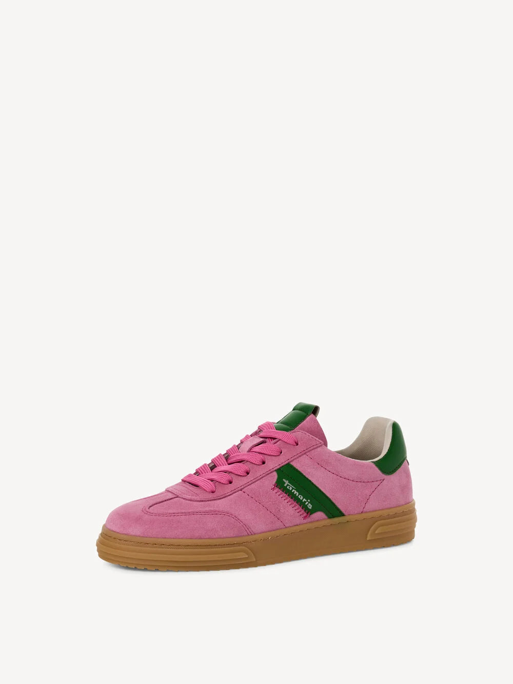 Tamaris Women's 1-23788-42 Leather Lace-Up Sneakers Rose Pink