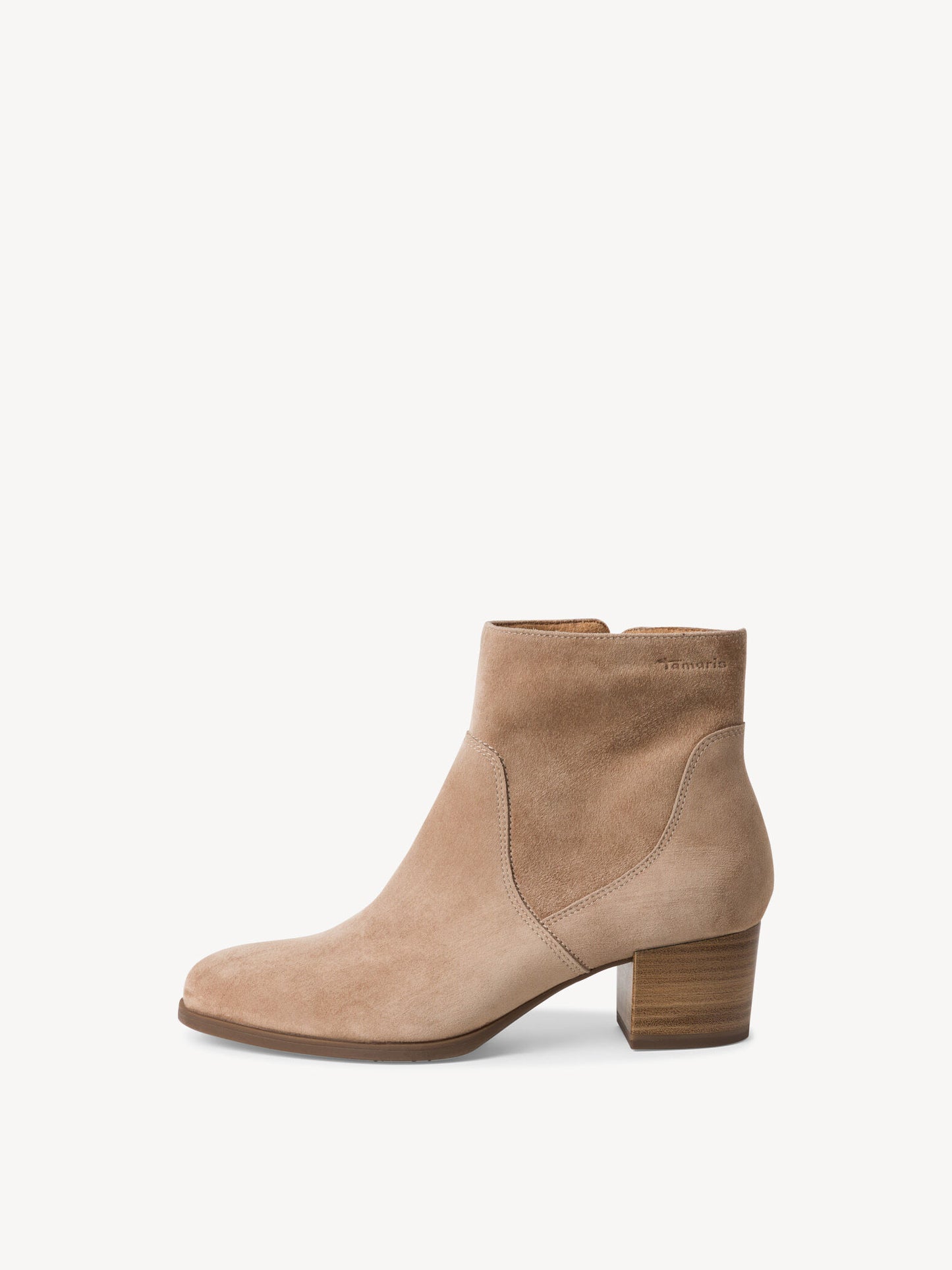 Tamaris Women's 1-25032-43 Leather Ankle Boots Beige