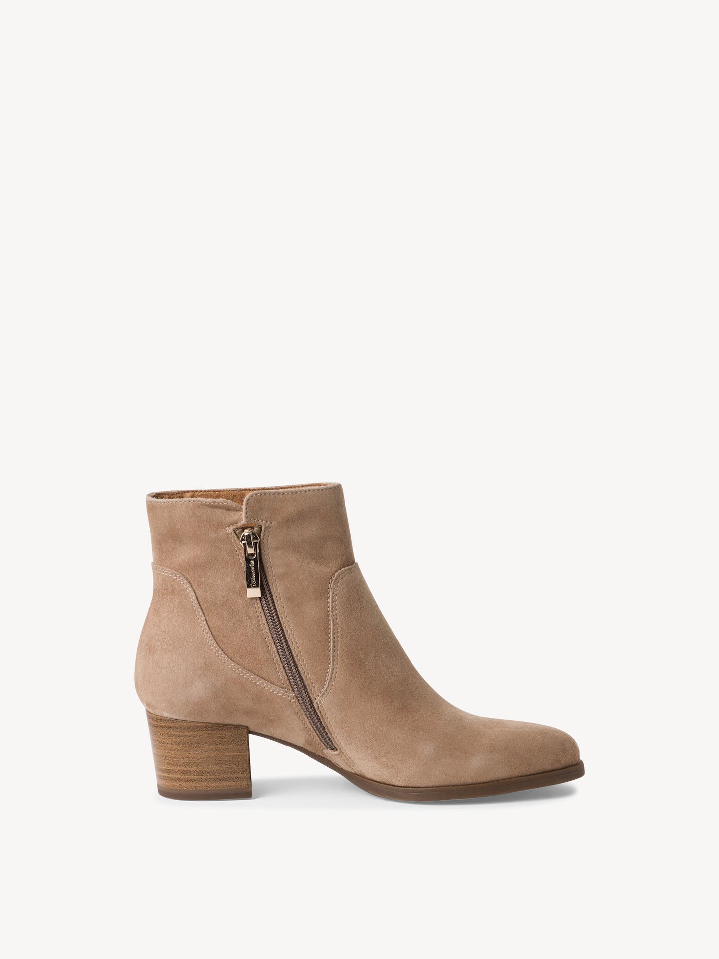 Tamaris Women's 1-25032-43 Leather Ankle Boots Beige