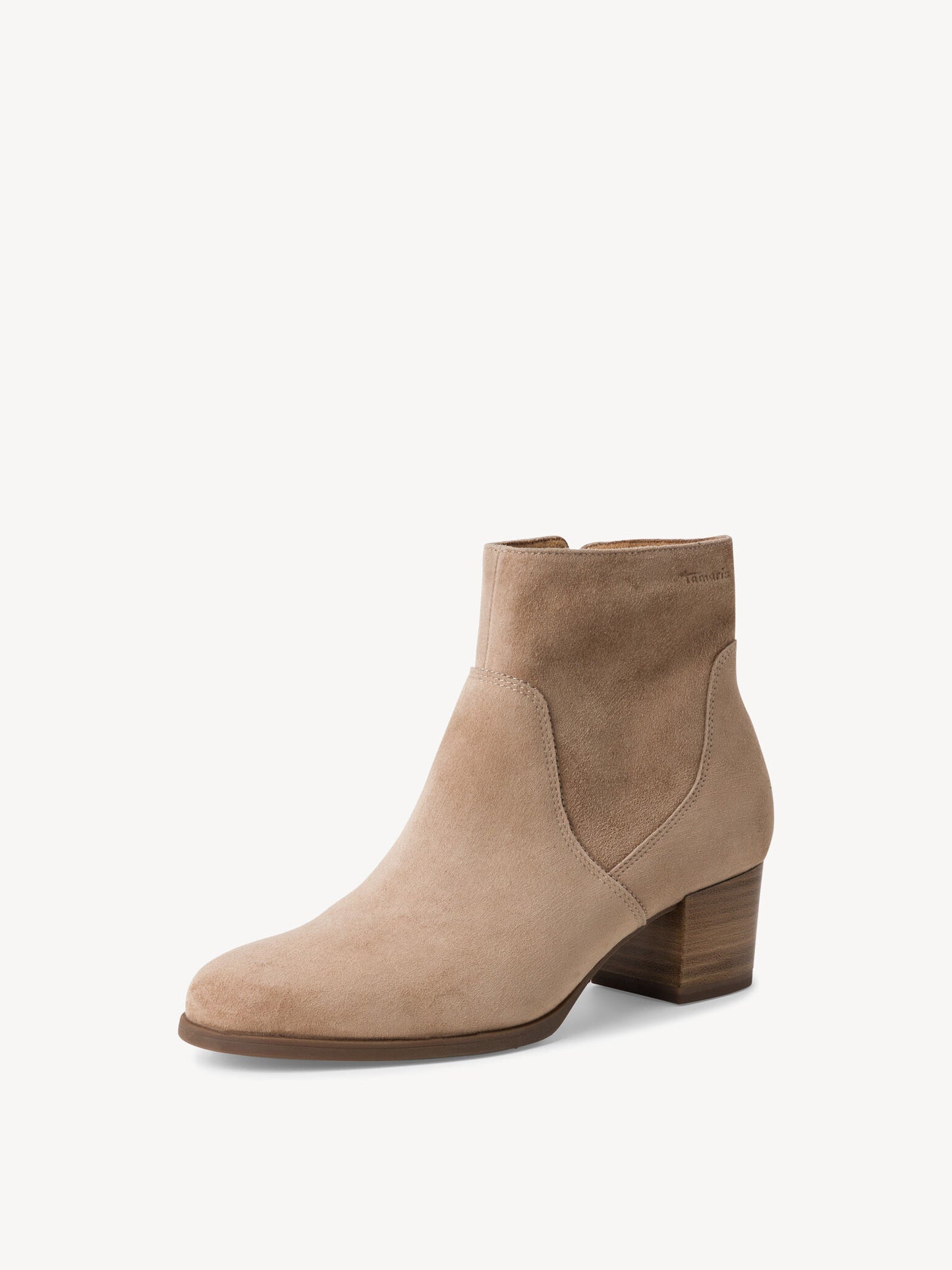 Tamaris Women's 1-25032-43 Leather Ankle Boots Beige