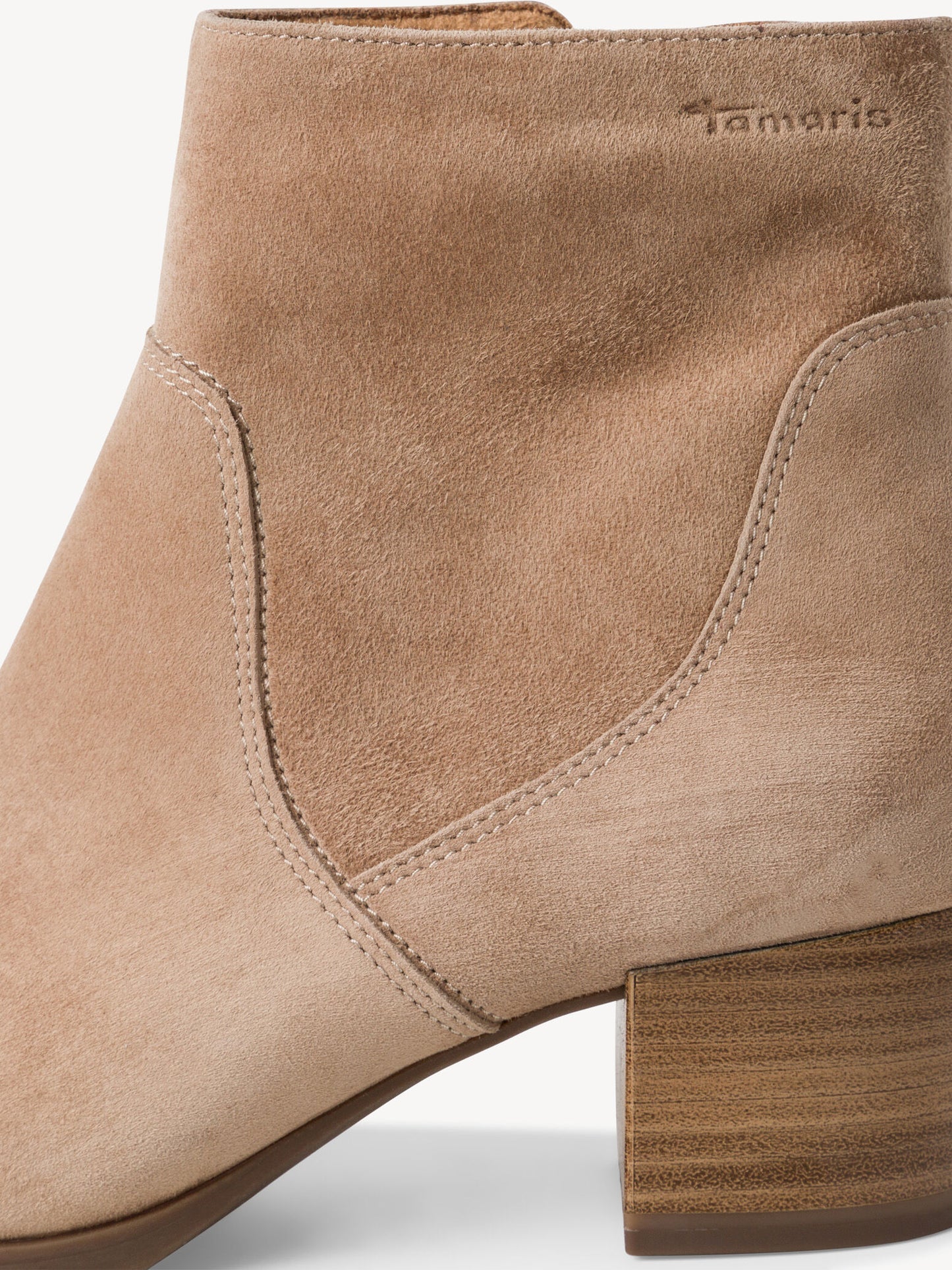 Tamaris Women's 1-25032-43 Leather Ankle Boots Beige