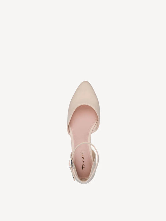 Tamaris Women's 1-22155-46 Leather Ballerina Shoes Nude Beige