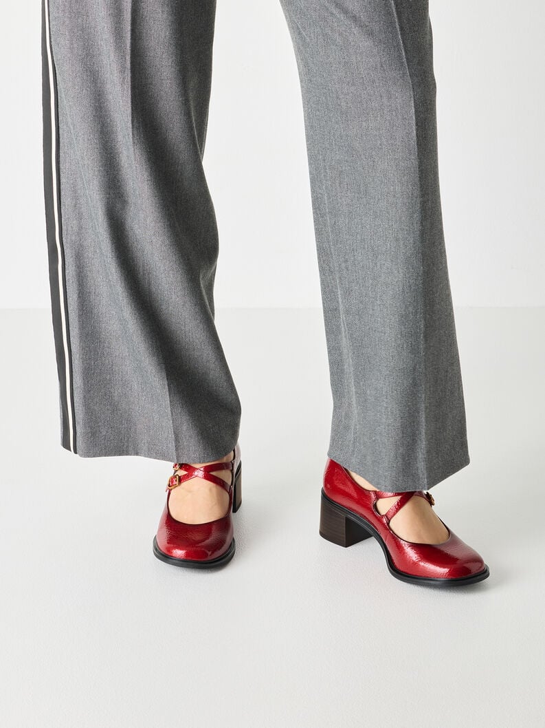 Tamaris Women's 1-22459-45 Leather Pump Heel Shoes Red