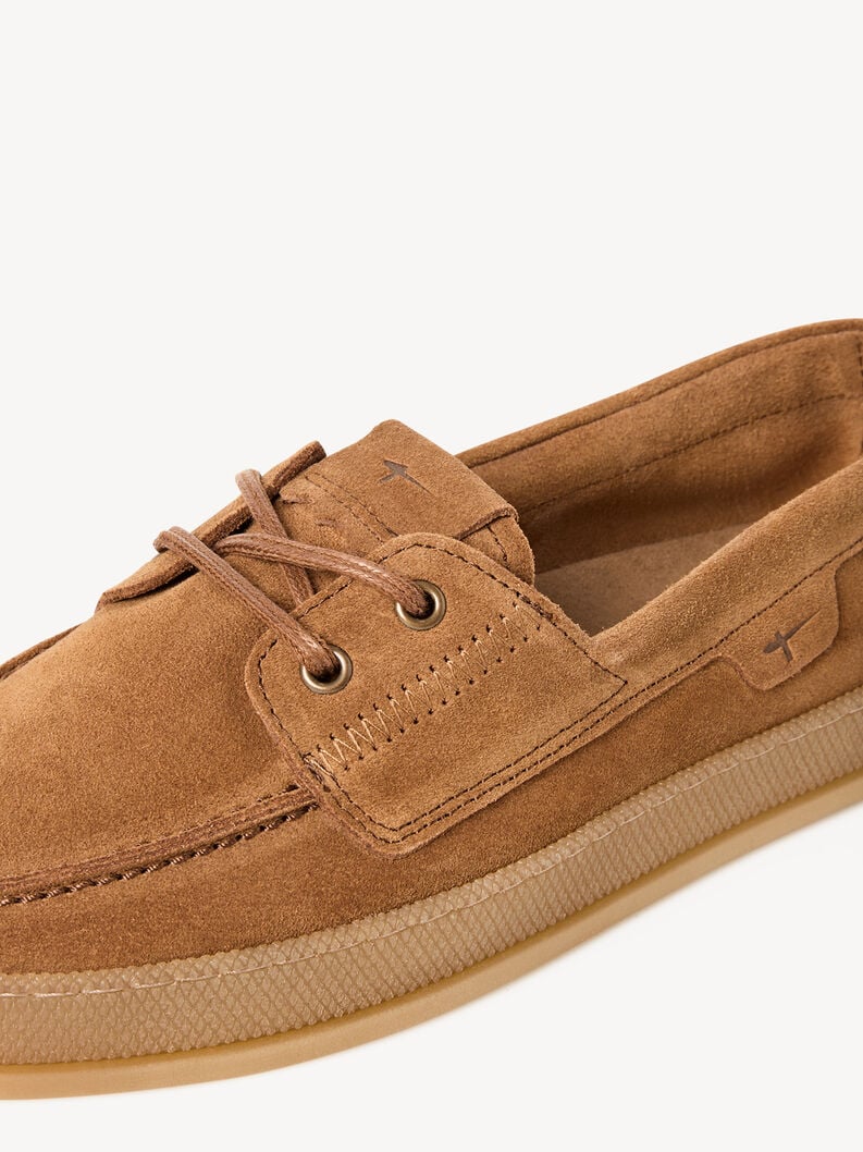 Tamaris Women's 1-23615-46 Leather Lace-Up Moccasin Shoes Cognac Brown