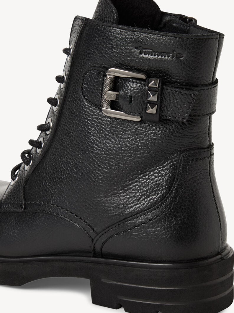 Tamaris Women's 1-25216-45 Leather Lace-Up Boots Black
