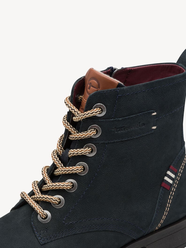 Tamaris Women's 1-25298-45 Leather Lace-Up Boots Navy Blue