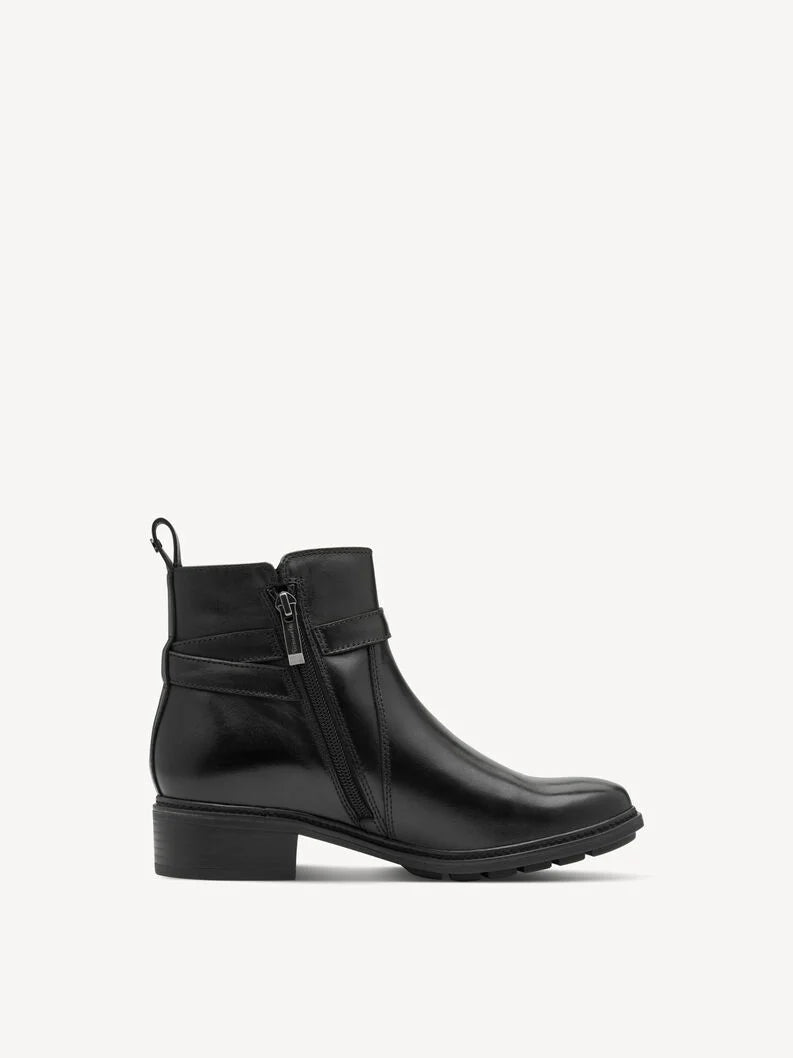Tamaris Women's 1-25391-45 Leather Ankle Boots Black