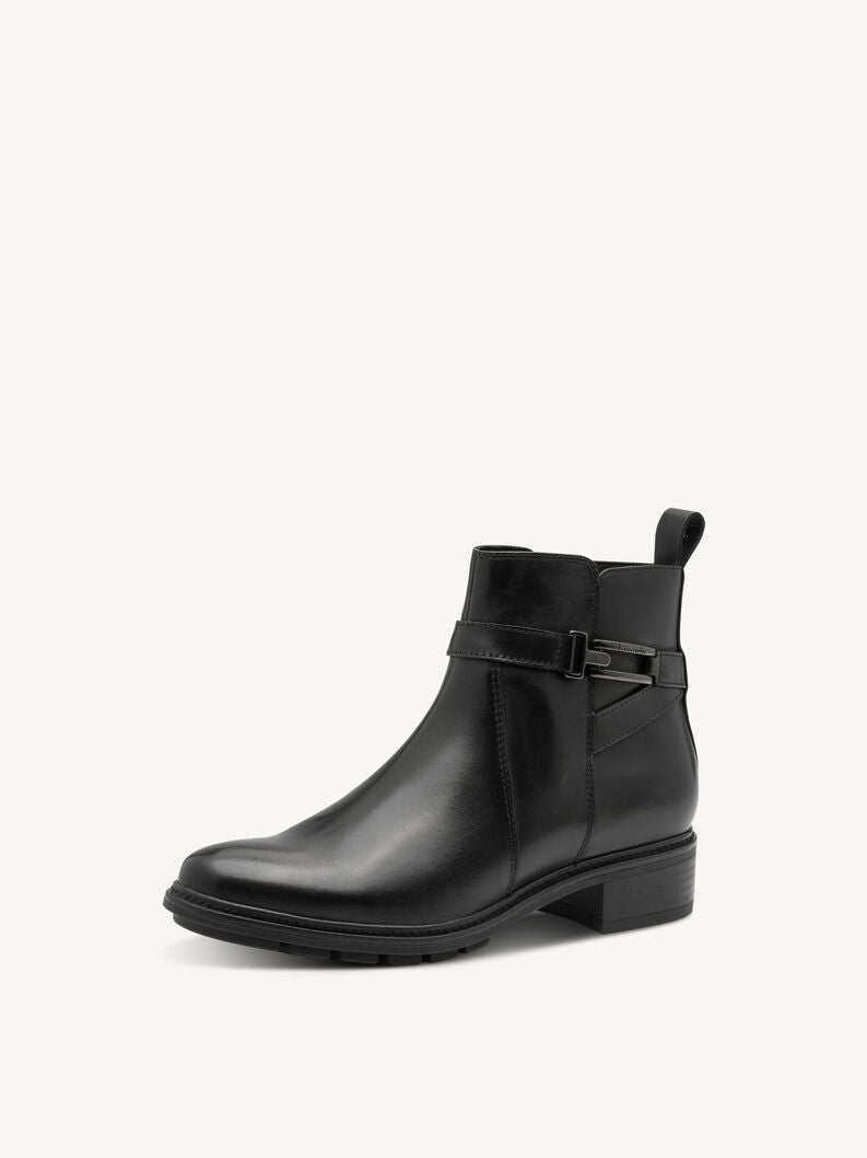 Tamaris Women's 1-25391-45 Leather Ankle Boots Black